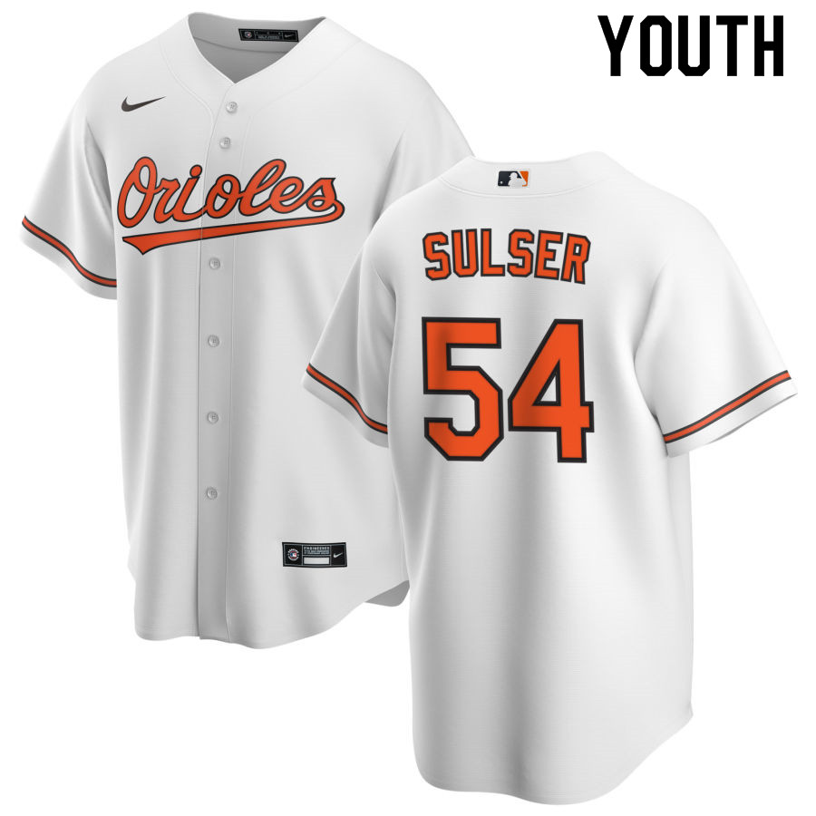 Nike Youth #54 Cole Sulser Baltimore Orioles Baseball Jerseys Sale-White
